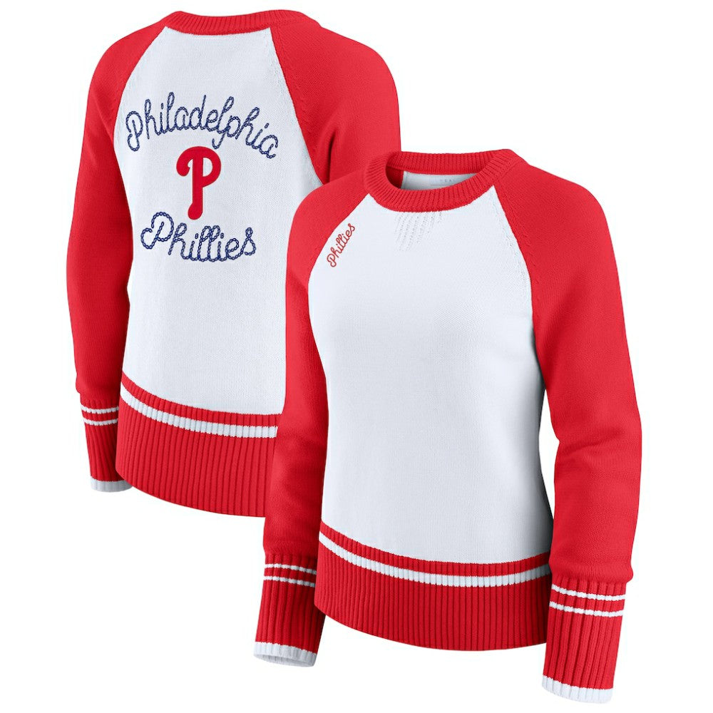 Philadelphia Phillies WEAR by Erin Andrews Women's Colorblock Raglan Sweater - MLB