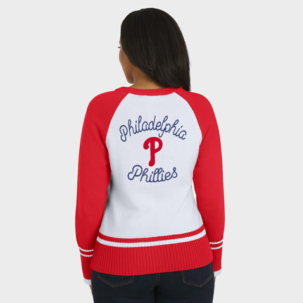 Philadelphia Phillies WEAR by Erin Andrews Women's Colorblock Raglan Sweater - MLB