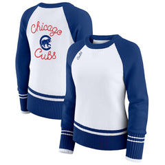 Chicago Cubs WEAR by Erin Andrews Women's Colorblock Raglan Sweater - MLB