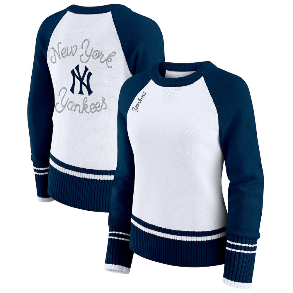 New York Yankees WEAR by Erin Andrews Women's Colorblock Raglan Sweater - MLB
