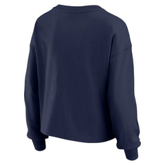 Houston Astros WEAR by Erin Andrews Women's Heavy Rugby Jersey Cropped Long Sleeve T-Shirt & Shorts Lounge Set - MLB