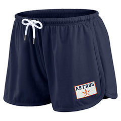 Houston Astros WEAR by Erin Andrews Women's Heavy Rugby Jersey Cropped Long Sleeve T-Shirt & Shorts Lounge Set - MLB