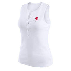 Philadelphia Phillies WEAR by Erin Andrews Women's Rib-Knit Henley Tank Top - MLB