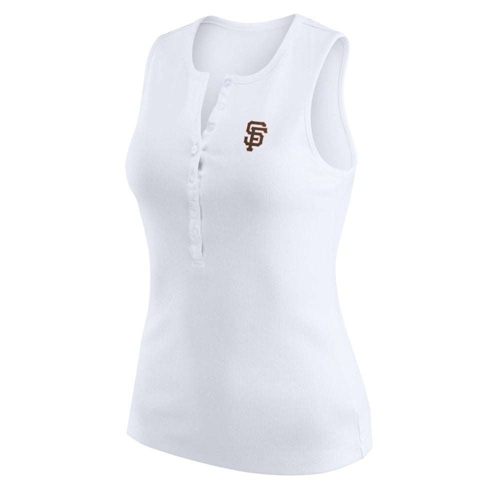 San Francisco Giants WEAR by Erin Andrews Women's Rib-Knit Henley Tank Top - MLB