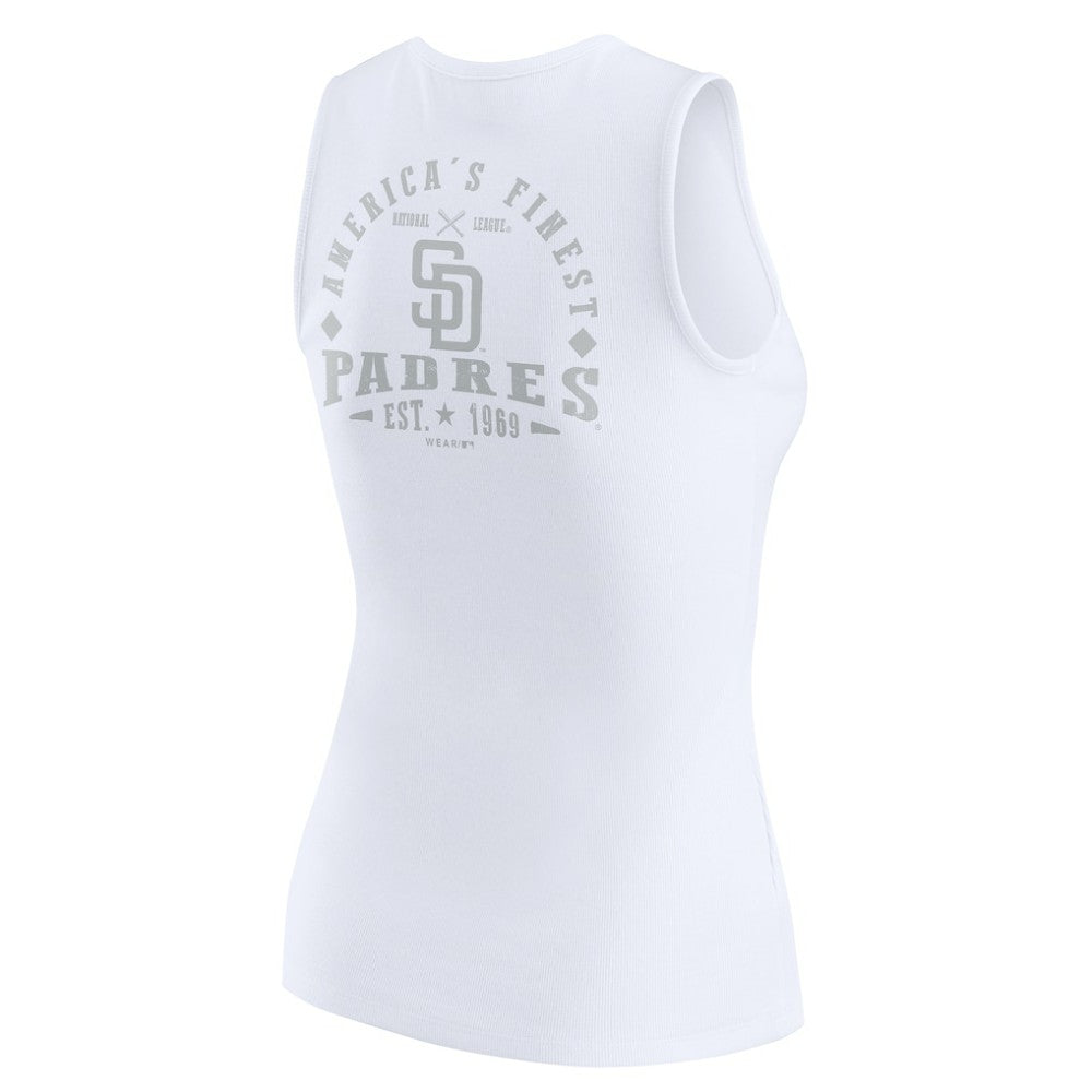 San Diego Padres WEAR by Erin Andrews Women's Rib-Knit Henley Tank Top - MLB
