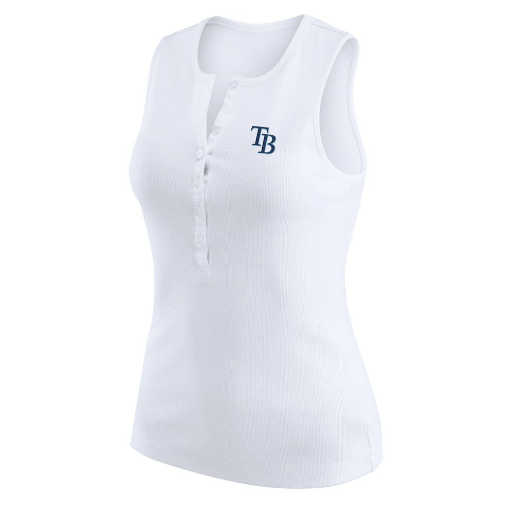 Tampa Bay Rays WEAR by Erin Andrews Women's Rib-Knit Henley Tank Top - MLB
