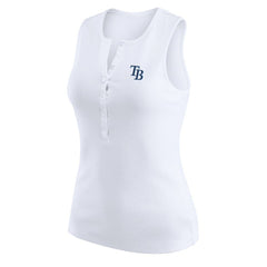 Tampa Bay Rays WEAR by Erin Andrews Women's Rib-Knit Henley Tank Top - MLB