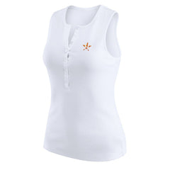 Houston Astros WEAR by Erin Andrews Women's Rib-Knit Henley Tank Top - MLB