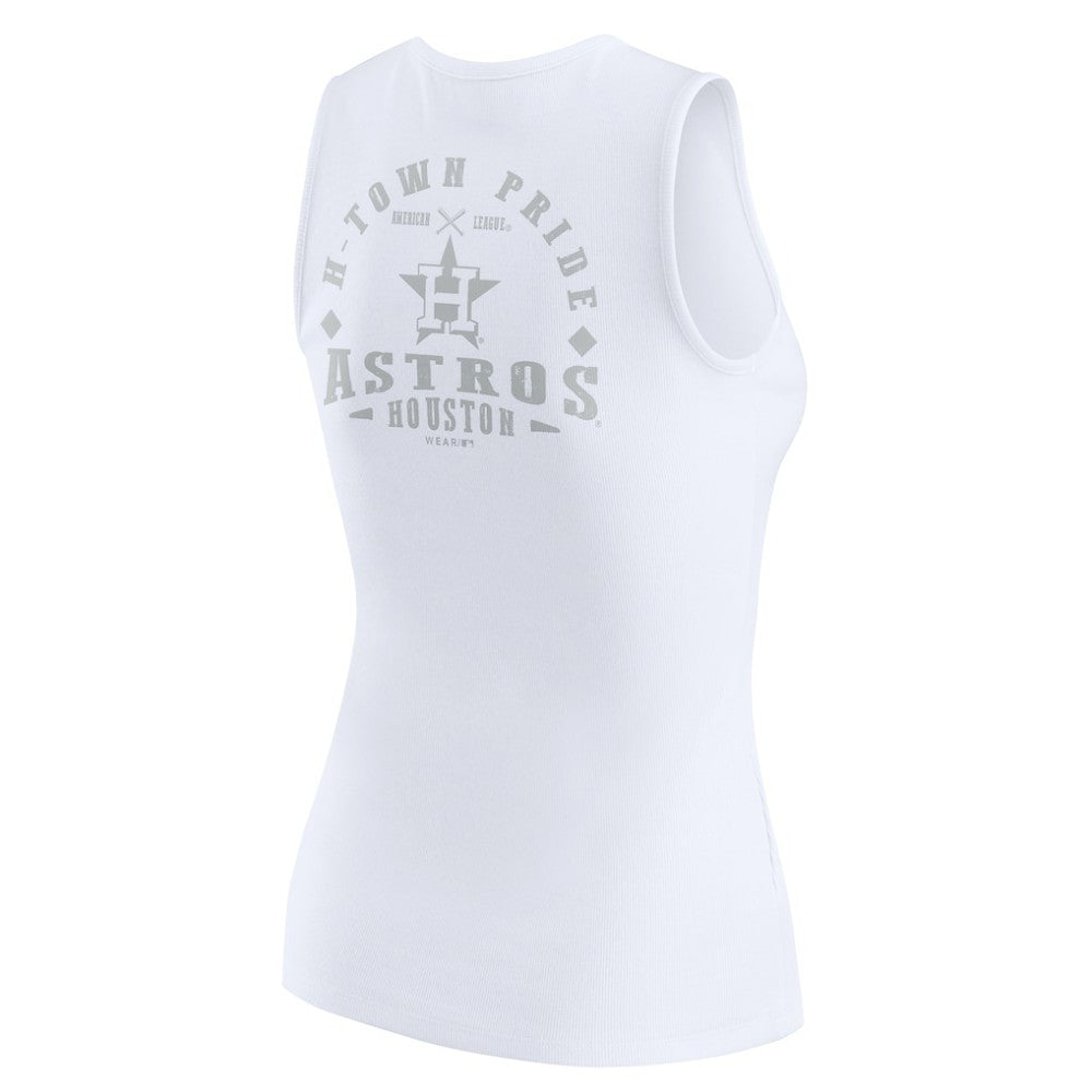 Houston Astros WEAR by Erin Andrews Women's Rib-Knit Henley Tank Top - MLB