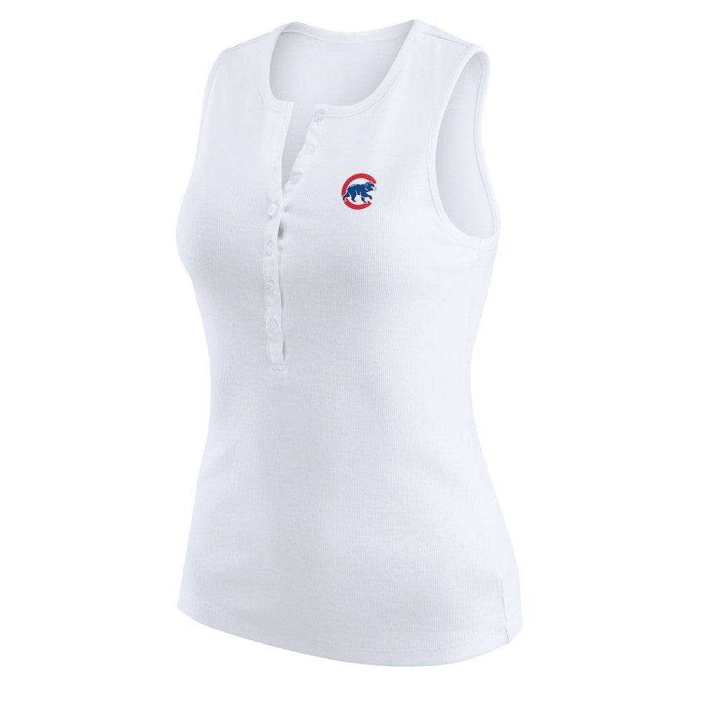 Chicago Cubs WEAR by Erin Andrews Women's Rib-Knit Henley Tank Top - MLB