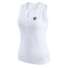 Chicago Cubs WEAR by Erin Andrews Women's Rib-Knit Henley Tank Top - MLB