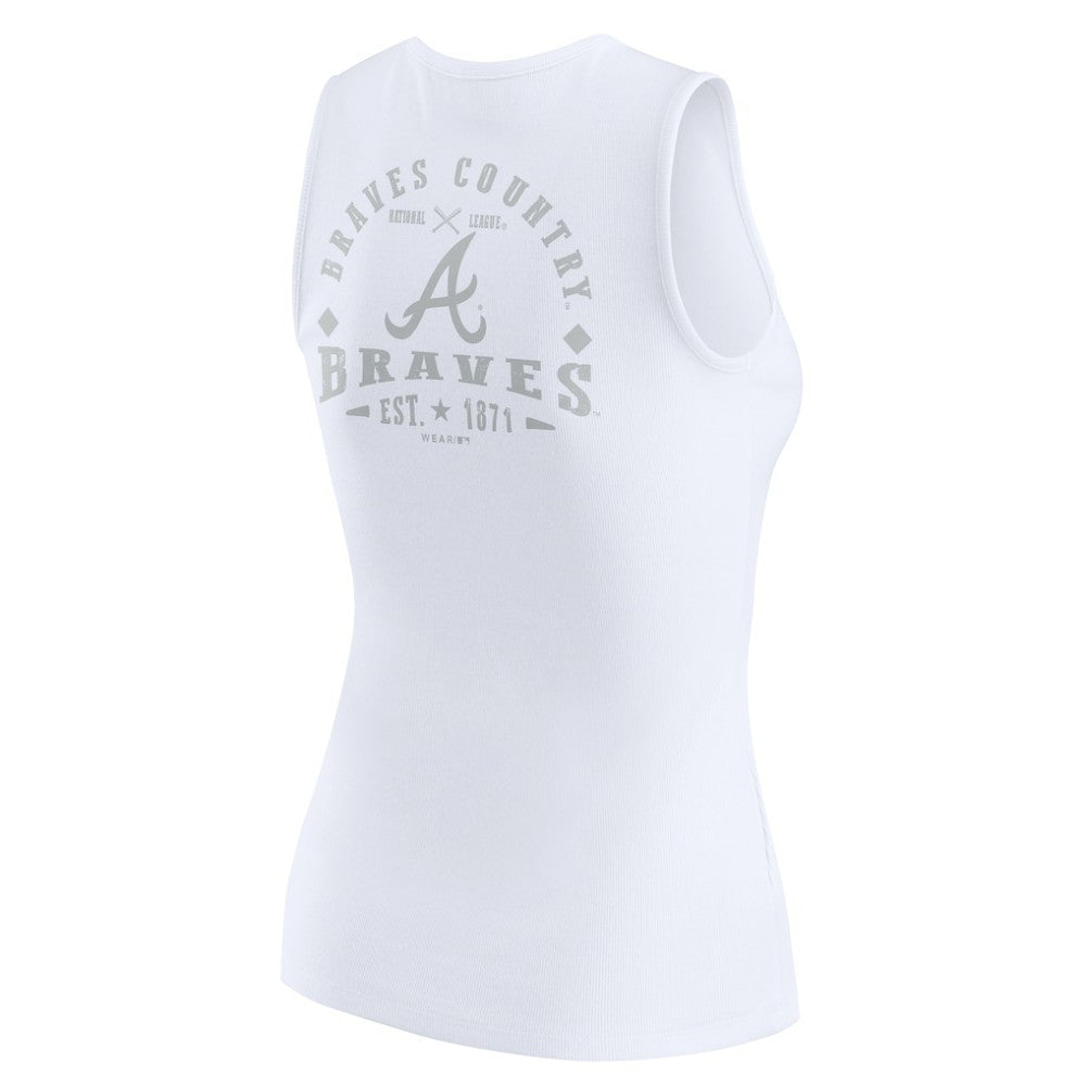 Atlanta Braves WEAR by Erin Andrews Women's Rib-Knit Henley Tank Top - MLB