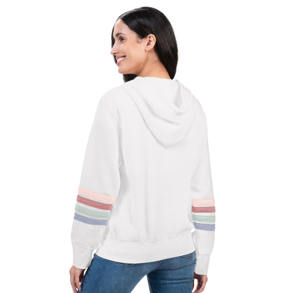 San Diego Padres G-III 4Her by Carl Banks Women's Naamah Sleeve Stripe Fleece Full-Zip Hoodie - MLB