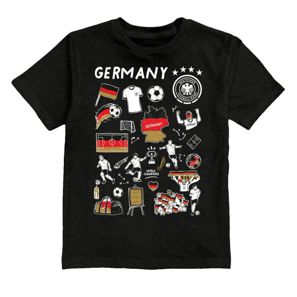 Germany National Team Vive La Fete Youth Impressions Artwork T-Shirt Black - FIFA World CUP