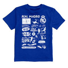 Real Madrid Vive La Fete Youth Impressions Artwork T-Shirt Blue - FIFA World CUP