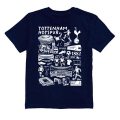 Tottenham Hotspur Vive La Fete Youth Impressions Artwork T-Shirt Navy - FIFA World CUP