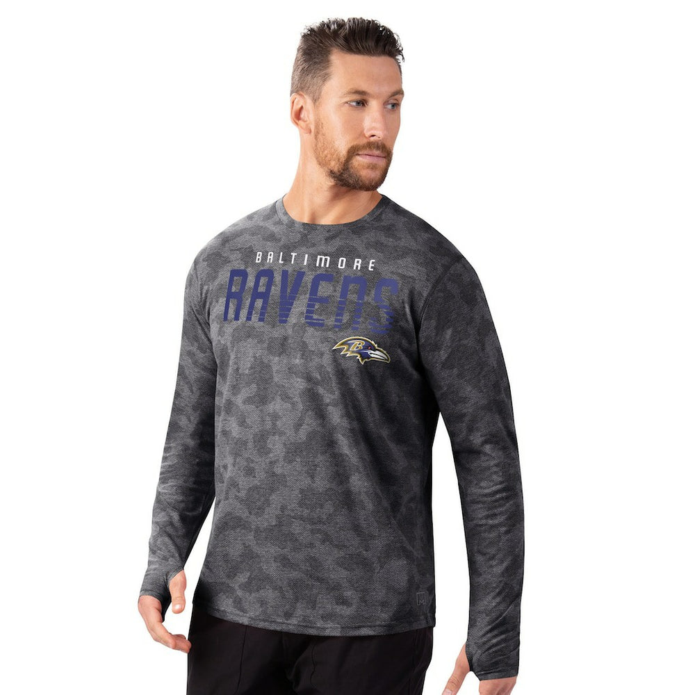 Baltimore Ravens MSX by Michael Strahan Performance Camo Long Sleeve T-Shirt Black | NFL