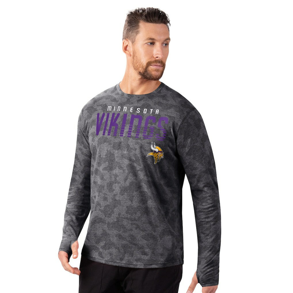 Minnesota Vikings MSX by Michael Strahan Performance Camo Long Sleeve T-Shirt Black | NFL