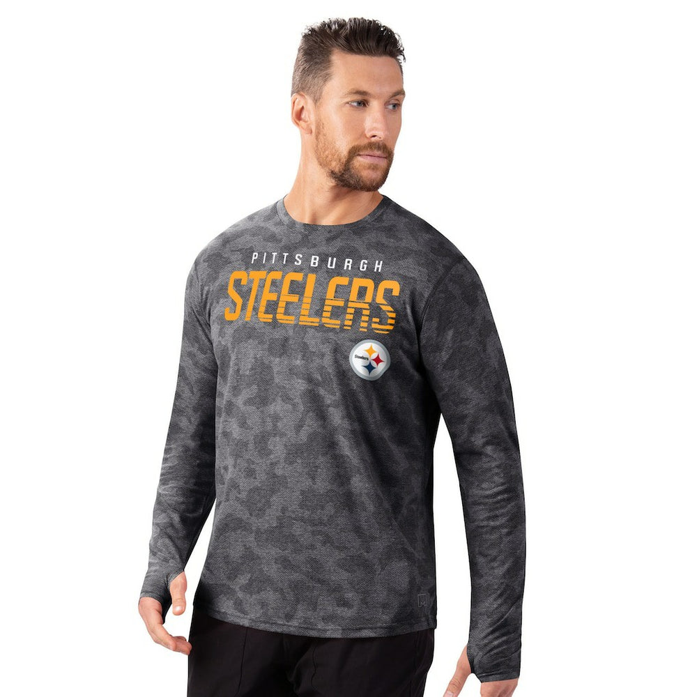 Pittsburgh Steelers MSX by Michael Strahan Performance Camo Long Sleeve T-Shirt Black | NFL