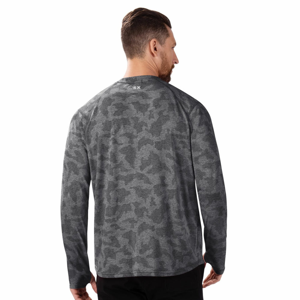 Detroit Lions MSX by Michael Strahan Performance Camo Long Sleeve T-Shirt Black | NFL