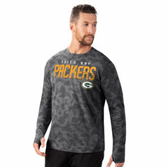 Green Bay Packers MSX by Michael Strahan Performance Camo Long Sleeve T-Shirt Black | NFL