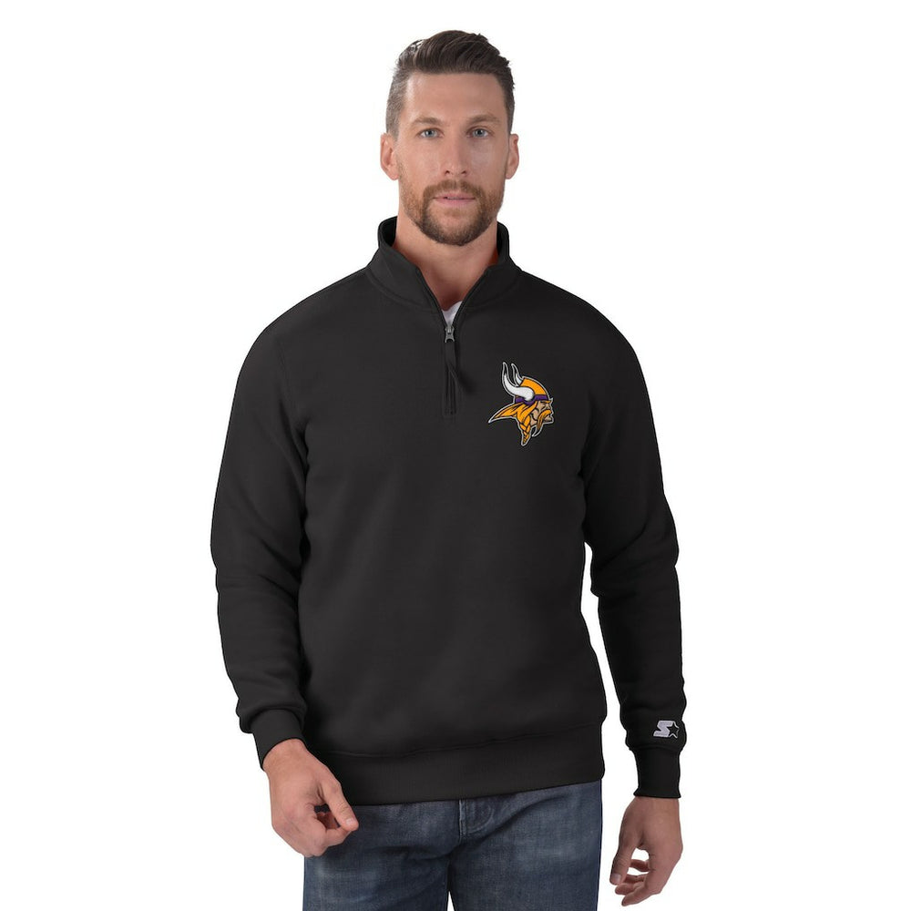 Minnesota Vikings Starter Classic Half-Zip Pullover Sweatshirt Black | NFL