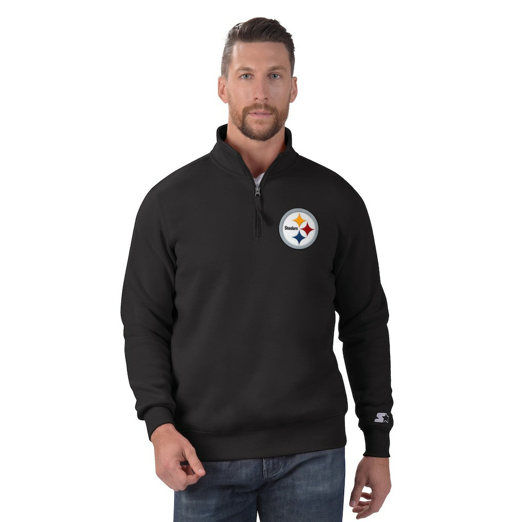 Pittsburgh Steelers Starter Classic Quarter-Zip Pullover Sweatshirt Black | NFL