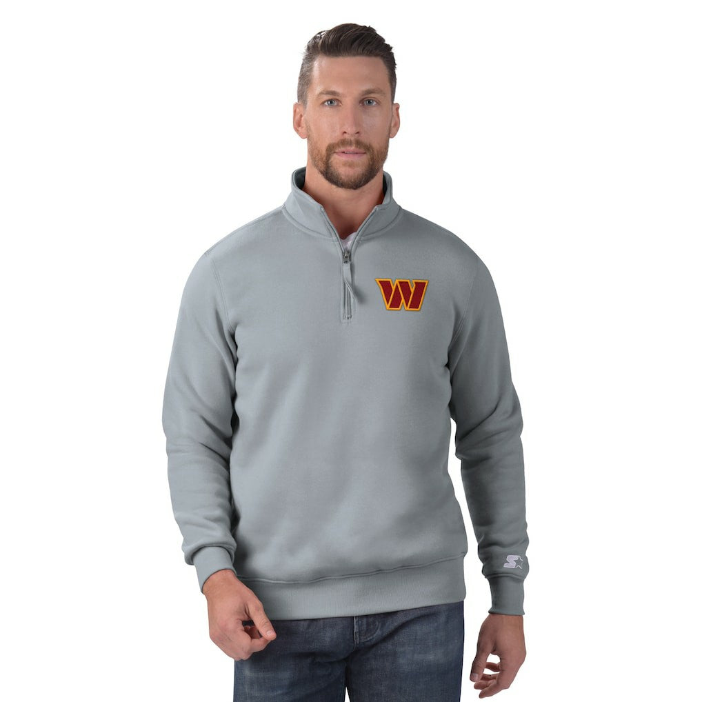 Washington Commanders Starter Classic Quarter-Zip Pullover Sweatshirt Gray | NFL