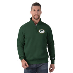 Green Bay Packers Starter Classic Quarter-Zip Pullover Sweatshirt Green | NFL
