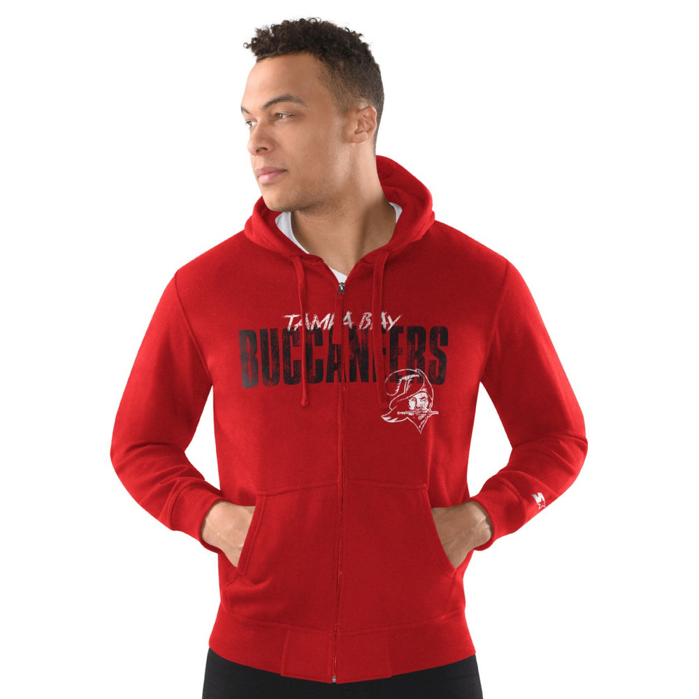 Tampa Bay Buccaneers Starter Distressed Classic Full-Zip Hoodie Red | NFL