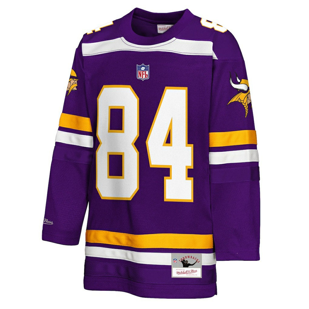 Randy Moss Minnesota Vikings Youth Hockey Fashion Jersey Purple | Mitchell & Ness