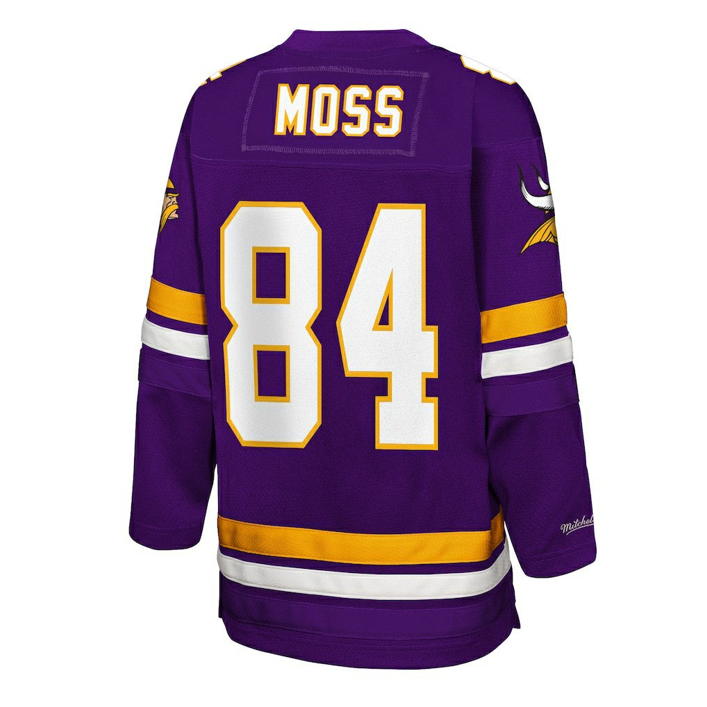 Randy Moss Minnesota Vikings Youth Hockey Fashion Jersey Purple | Mitchell & Ness