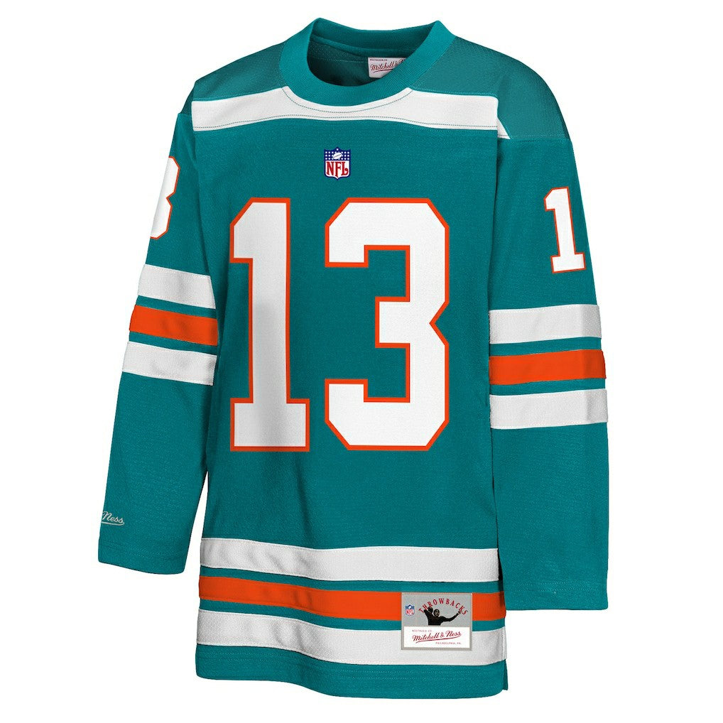 Dan Marino Miami Dolphins Youth Hockey Fashion Jersey Aqua | Mitchell & Ness