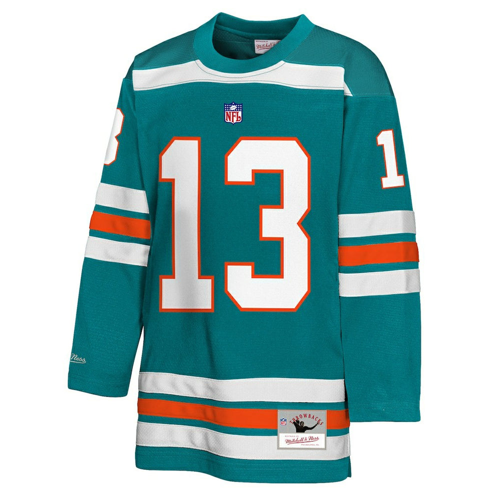 Dan Marino Miami Dolphins Youth Hockey Fashion Jersey Aqua | Mitchell & Ness