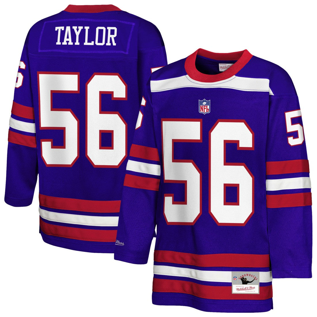 Lawrence Taylor New York Giants Youth Hockey Fashion Jersey Royal | Mitchell & Ness