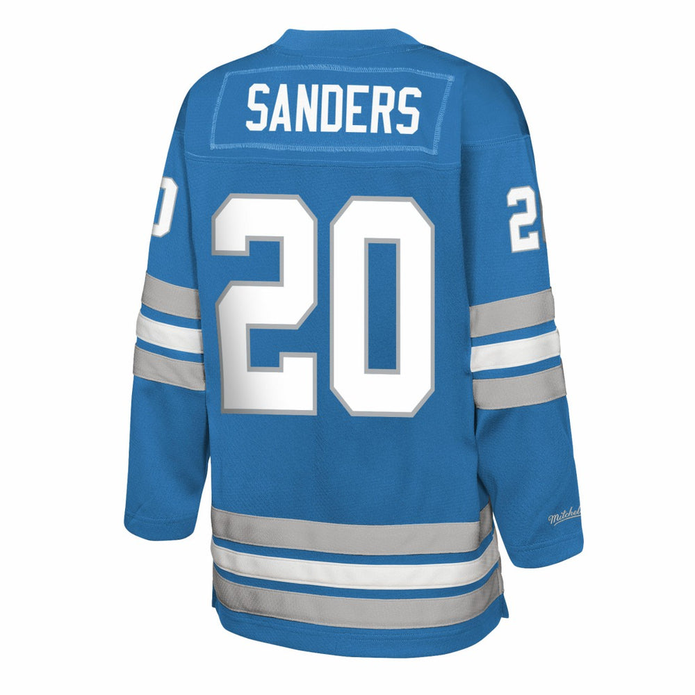 Barry Sanders Detroit Lions Youth Hockey Fashion Jersey Blue | Mitchell & Ness