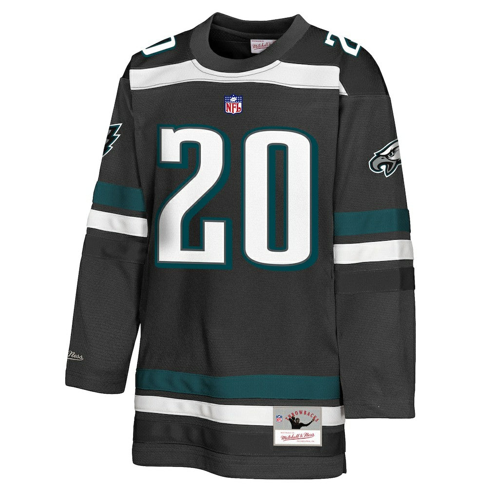 Brian Dawkins Philadelphia Eagles Youth Hockey Fashion Jersey Black | Mitchell & Ness