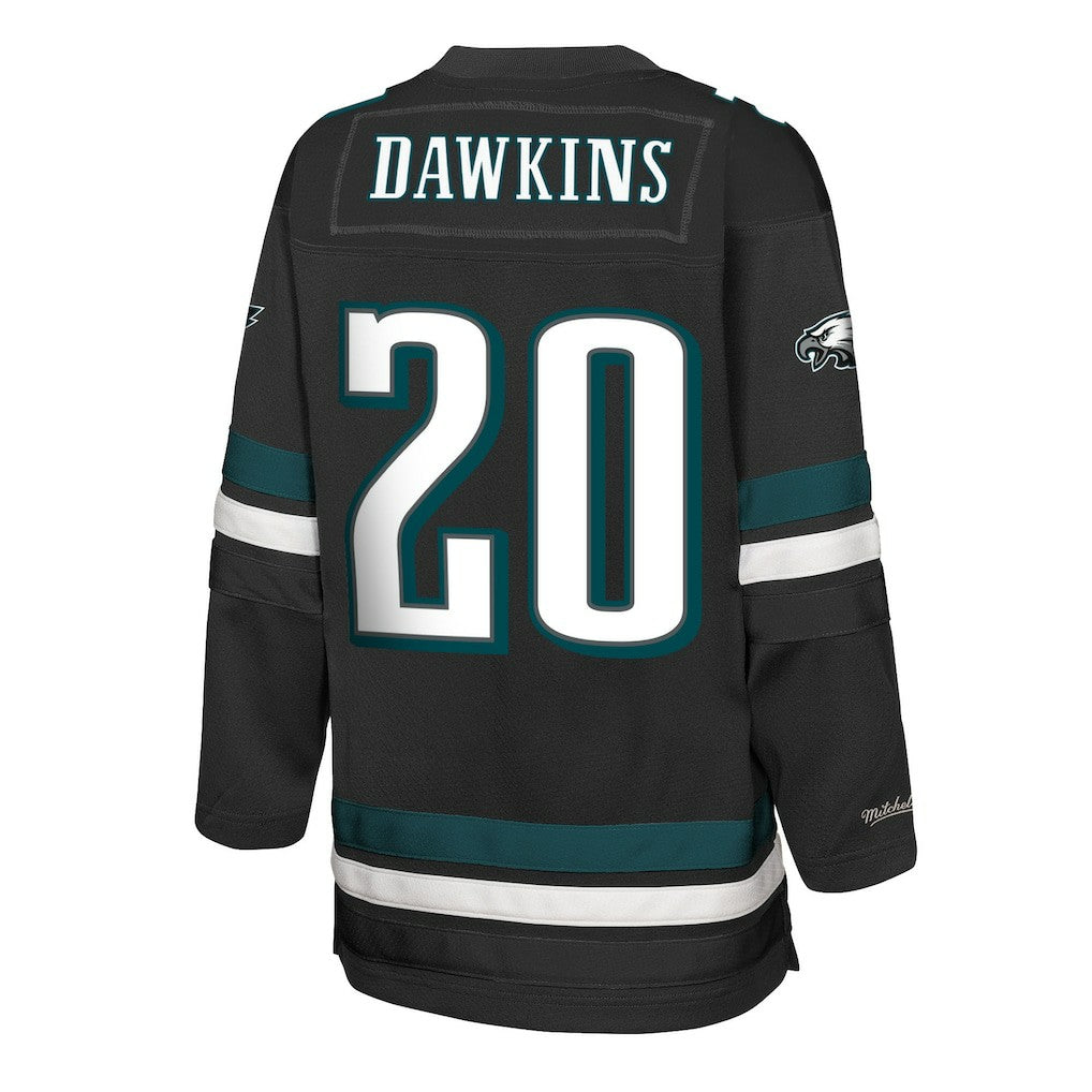 Brian Dawkins Philadelphia Eagles Youth Hockey Fashion Jersey Black | Mitchell & Ness