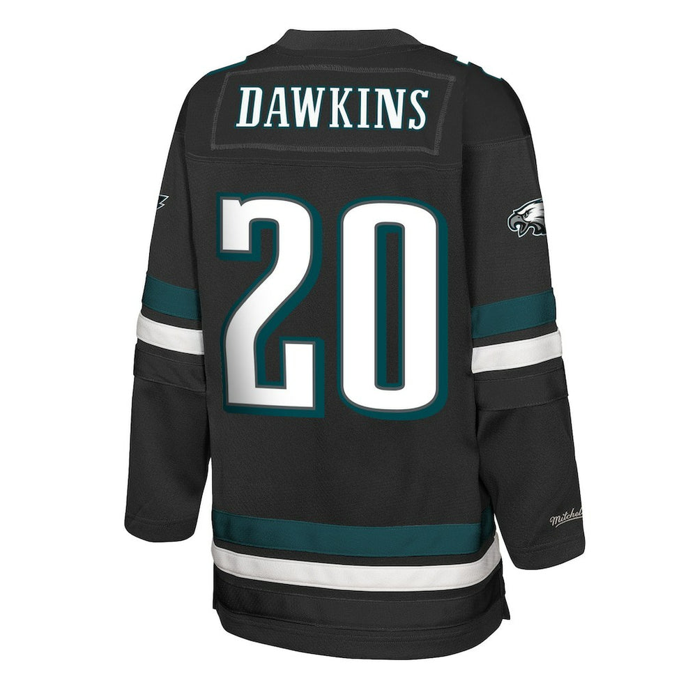 Brian Dawkins Philadelphia Eagles Youth Hockey Fashion Jersey Black | Mitchell & Ness