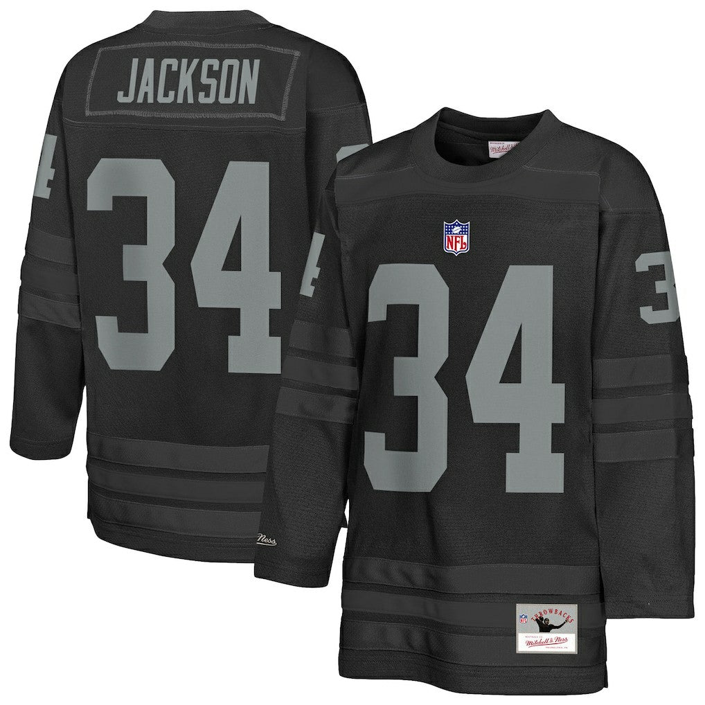 Bo Jackson Las Vegas Raiders Youth Hockey Fashion Jersey Black | Mitchell & Ness