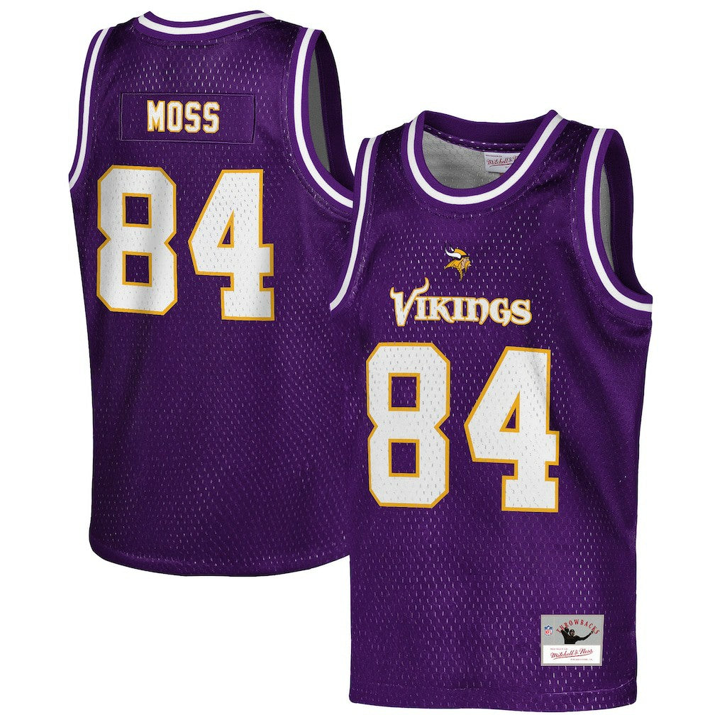 Randy Moss Minnesota Vikings Youth Retired Player NFL Basketball Fashion Jersey Purple | Mitchell & Ness
