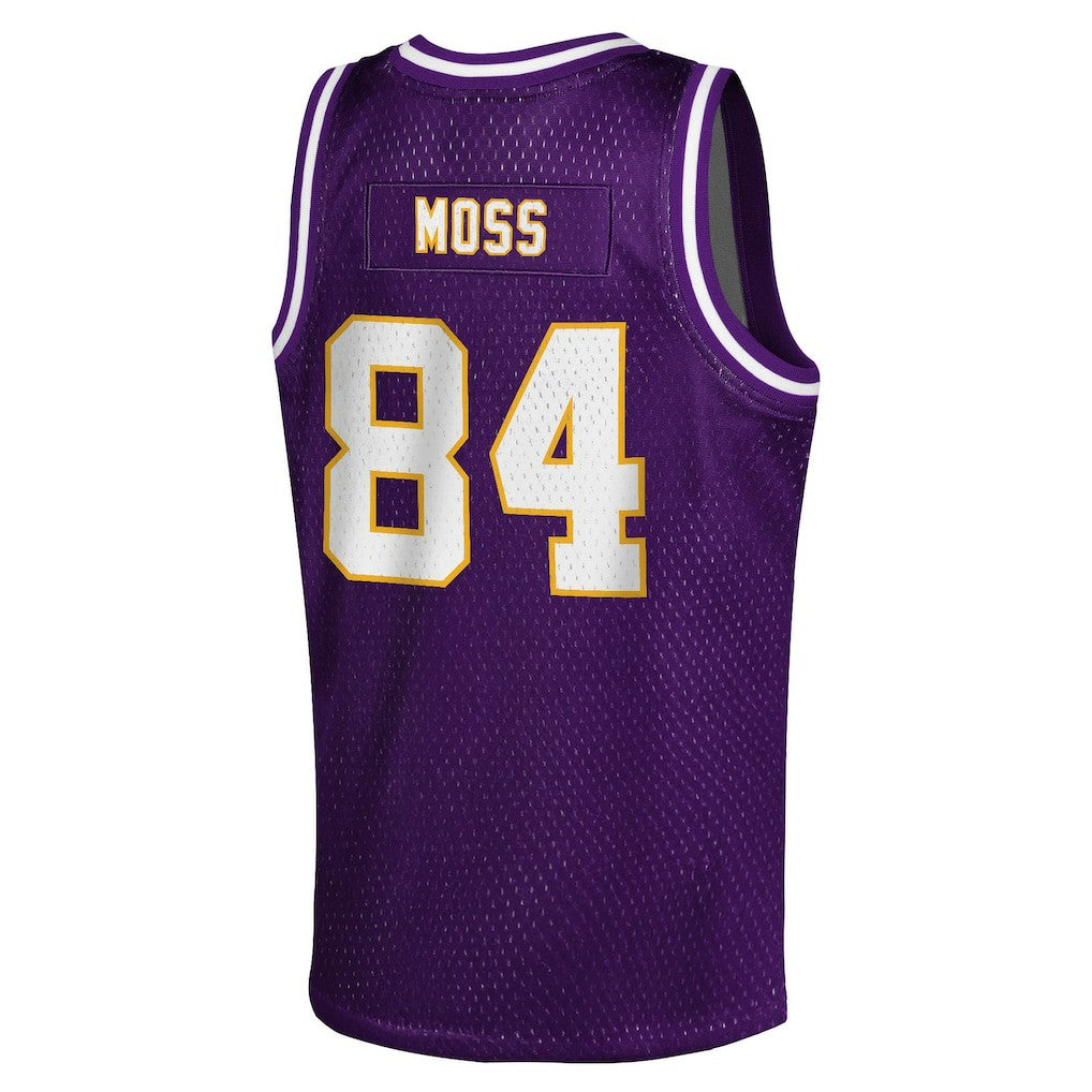 Randy Moss Minnesota Vikings Youth Retired Player NFL Basketball Fashion Jersey Purple | Mitchell & Ness