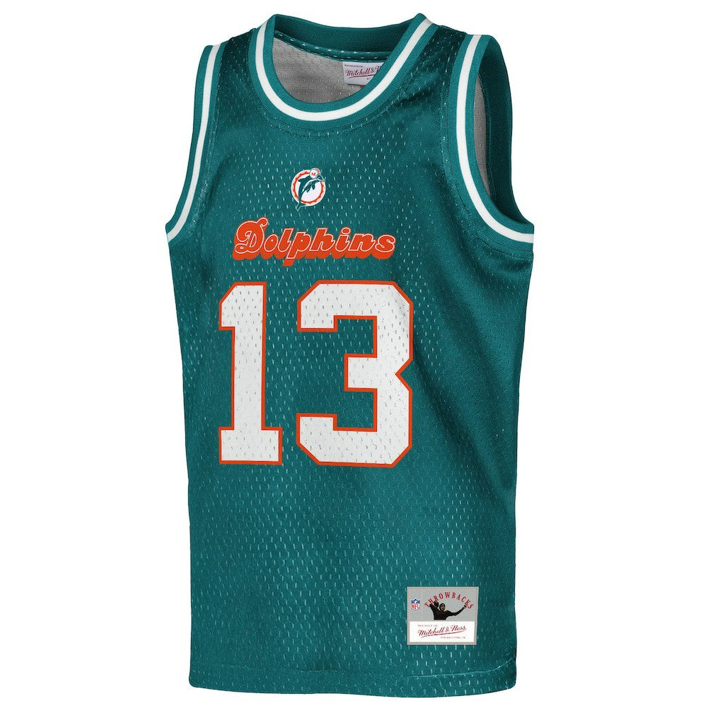 Dan Marino Miami Dolphins Youth Retired Player NFL Basketball Fashion Jersey Aqua | Mitchell & Ness