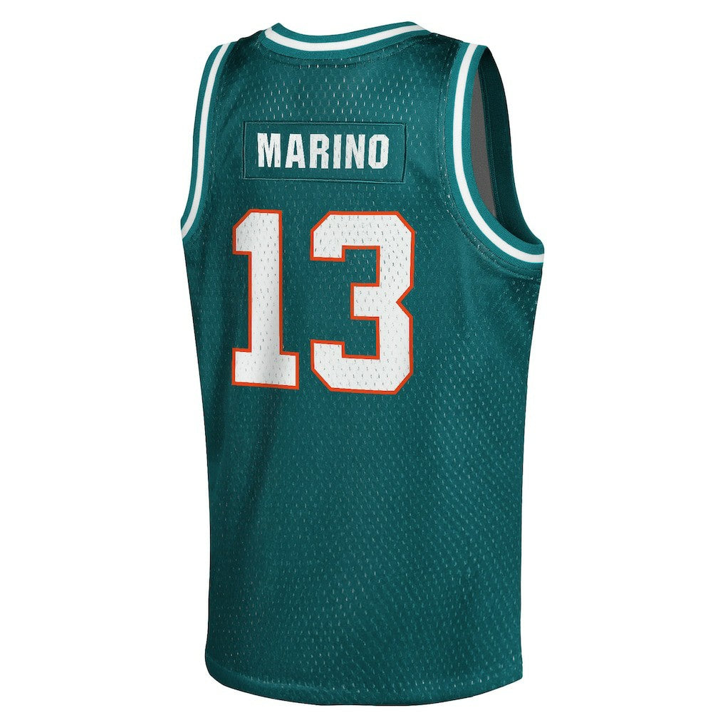 Dan Marino Miami Dolphins Youth Retired Player NFL Basketball Fashion Jersey Aqua | Mitchell & Ness