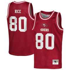 Jerry Rice San Francisco 49ers Youth Retired Player NFL Basketball Fashion Jersey Scarlet | Mitchell & Ness