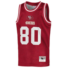 Jerry Rice San Francisco 49ers Youth Retired Player NFL Basketball Fashion Jersey Scarlet | Mitchell & Ness