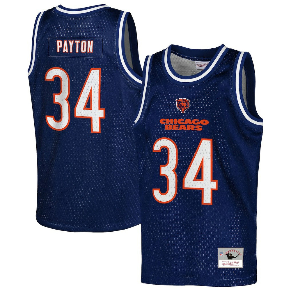 Walter Payton Chicago Bears Youth Retired Player NFL Basketball Fashion Jersey Navy | Mitchell & Ness
