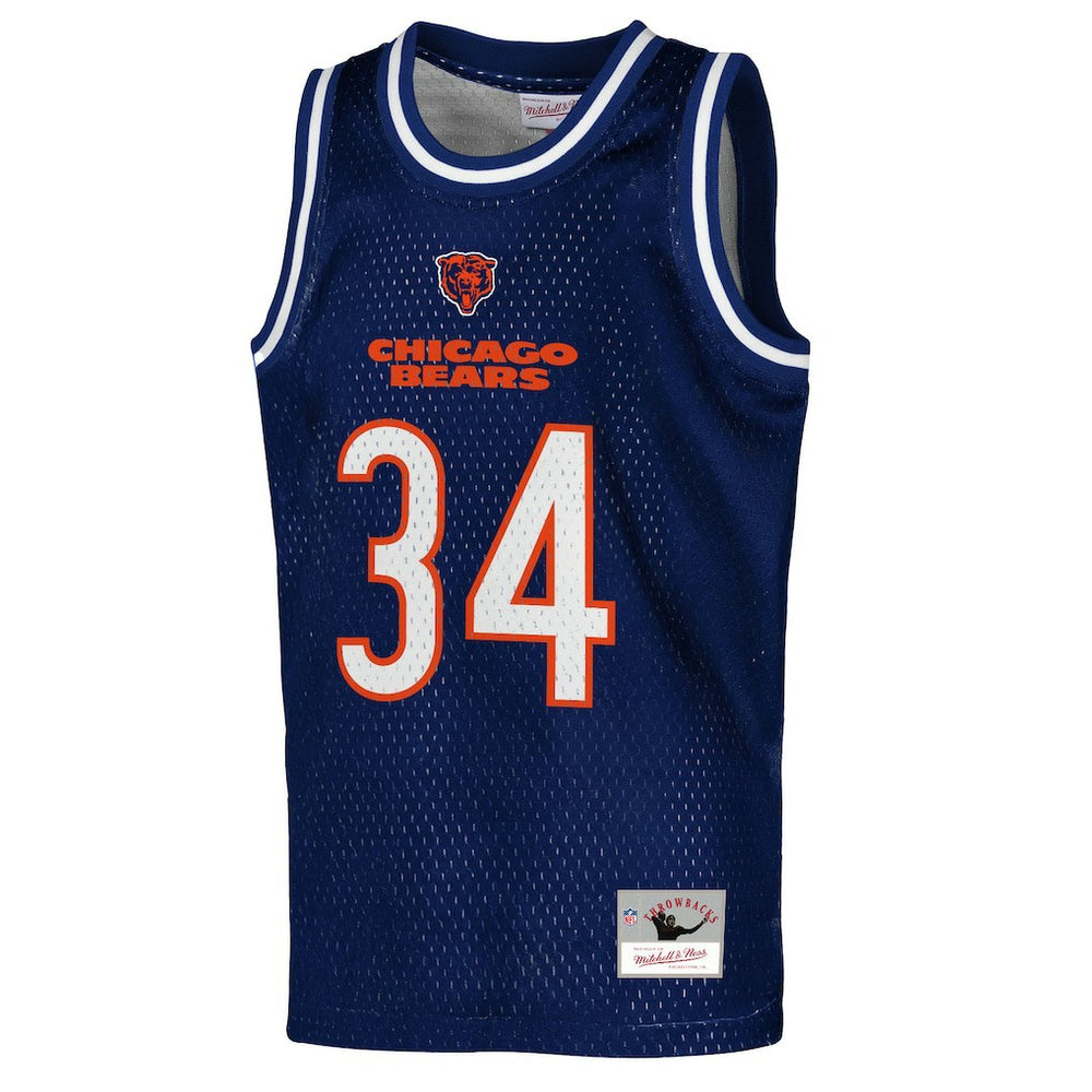 Walter Payton Chicago Bears Youth Retired Player NFL Basketball Fashion Jersey Navy | Mitchell & Ness