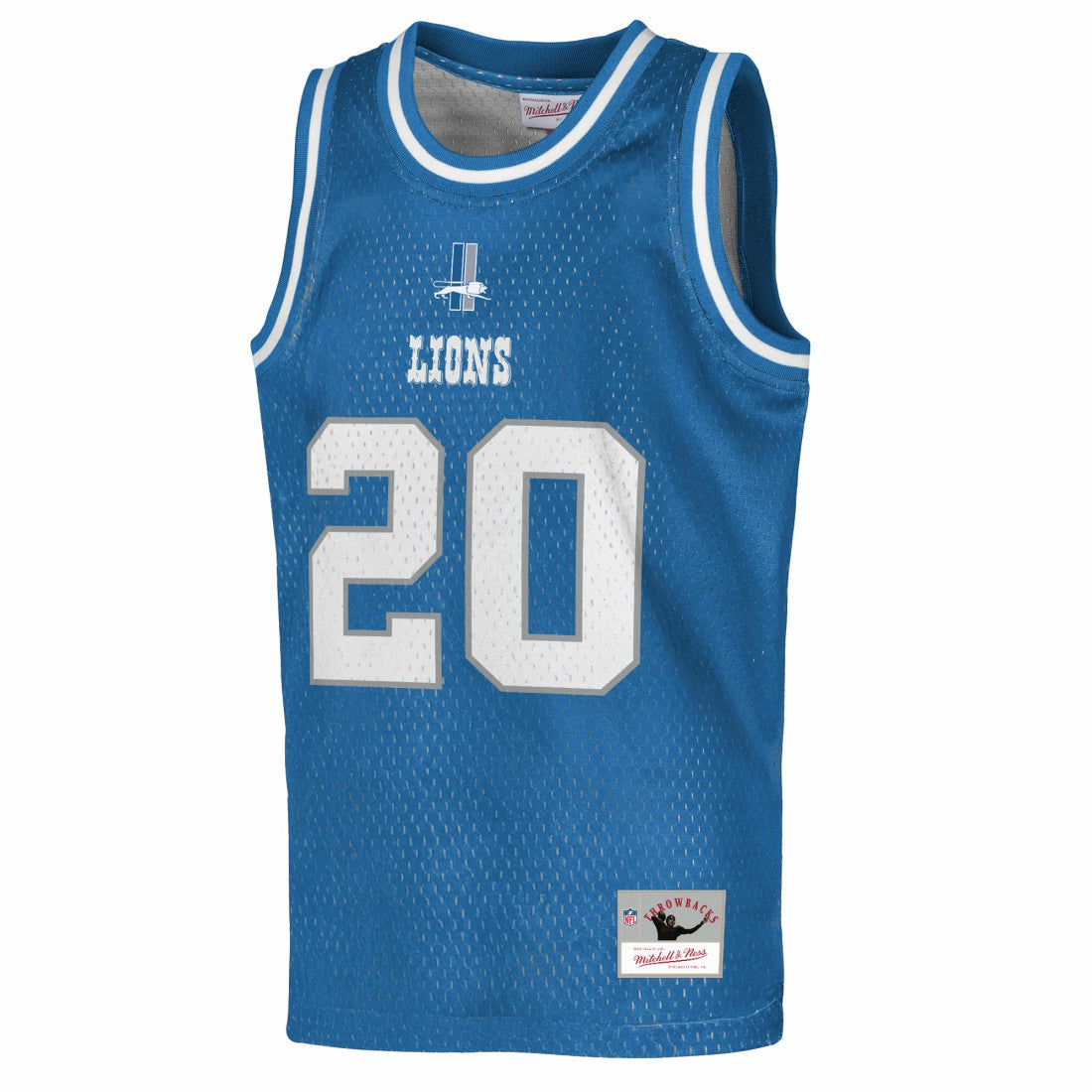 Barry Sanders Detroit Lions Youth Retired Player NFL Basketball Fashion Jersey Blue | Mitchell & Ness