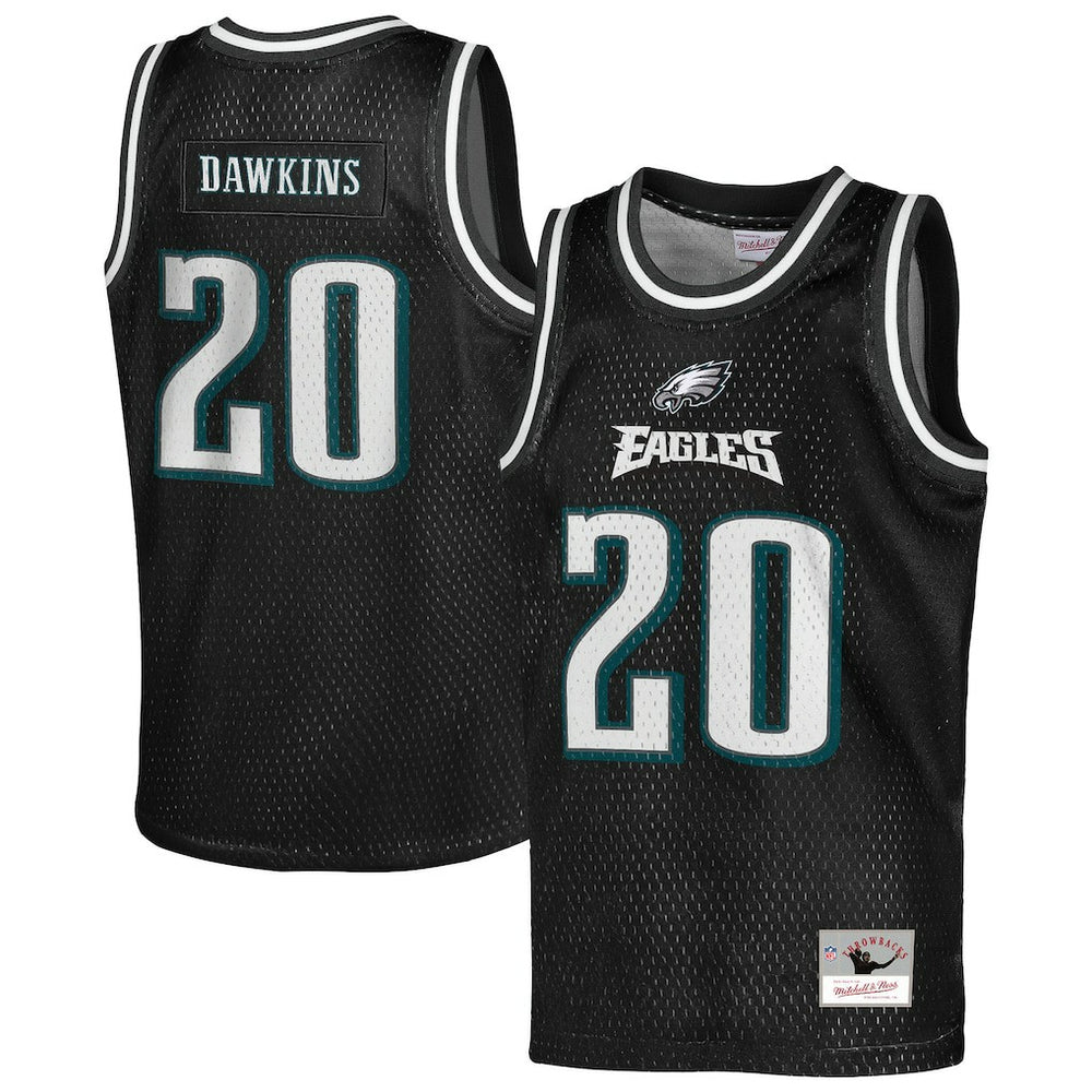 Brian Dawkins Philadelphia Eagles Youth Retired Player NFL Basketball Fashion Jersey Black | Mitchell & Ness